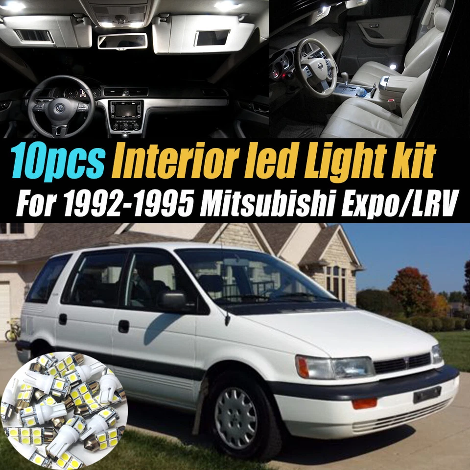 Kit de bombillas LED blancas interiores de coche de 10 piezas para Mitsubishi Expo/LRV 1992-1995 Foto 1 de 4