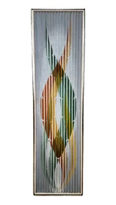 Rare Lenticular painting abstract large vertical 1970s Mod Art Signed Arne Oker - Picture 1 of 12