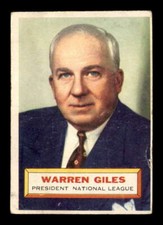 1956 Topps White Back #2 Warren Giles PRES DP G/VG X1812911