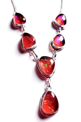 Australian Triplets Opal Gemstone 925 Sterling Silver Handmade Jewelry Necklace - Image 1 of 4