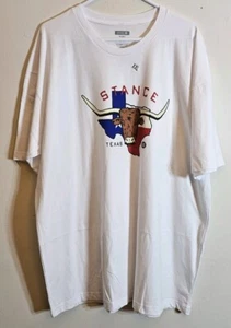 Stance Texas Flag Longhorn White Men's Tshirt Size 2XL - Picture 1 of 4