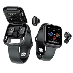 Smartwatch z słuchawkami dousznymi męski smartwatch 2 w 1 bezprzewodowy zestaw słuchawkowy do Androida iOS - Zdjęcie 1 z 24