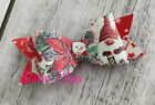 Handmade red father Christmas santa claus gonk Hair Bow Clip 3.5"