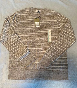 NEW Goodfellow & Co Men's Striped Crewneck Long Sleeve Sweater Charcoal Grey Med - Picture 1 of 3