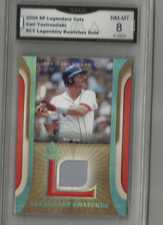 2004 SP Legendary Cuts CARL YASTRZEMSKI Swatches Gold Jersey GMA Graded 8 NM-MT