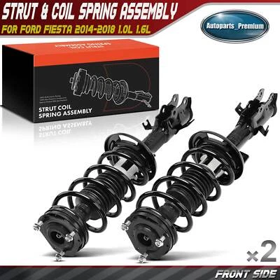2 peças conjunto completo de apoio de suspensão dianteiro e mola helicoidal para Ford Fiesta 2014-2019 1.6L - Imagem 1 de 4