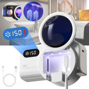 UV Toothbrush Sanitizer Dryer Dual Toothbrush Holder Accessories Wall Mounted - Picture 1 of 14