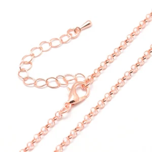 10 Strds Rose Gold Iron Cross Chain Necklaces Oval Link Lobster Clasp 27.9~31.4" - Picture 1 of 1
