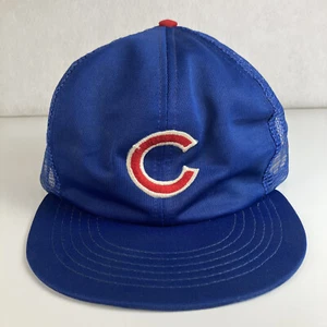 Vintage 90's Chicago Cubs Trucker Snapback Hat Cap M Annco MLB Baseball Blue - Bild 1 von 8