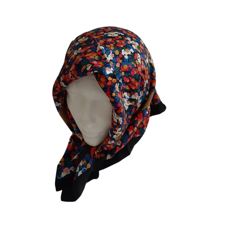 Bufanda de Seda De Colección Viva Las Vegas Brillante Multicolor Flores Cuadrada 25" VLV Foto 1 de 4