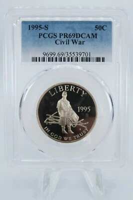 1995-S PCGS PR69DCAM Civil War Clad Commemorative Proof 50C - Image 1 of 2