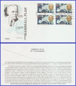 USA3 #3141 U/A ARTMASTER FDC BL4  Marshall Plan - Imagen 1 de 1