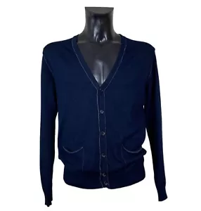 CÁRDIGAN TRICOT AZUL TINTA MELANGE ESTILO VAQUERO GAS MAN. TAMAÑO: GRANDE - Imagen 1 de 6