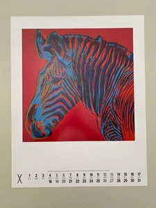 ANDY WARHOL, GREVY’S ZEBRA,1983,AUTHENTIC PRINT FROM 1991 TE NEUES CALENDAR - Picture 1 of 9