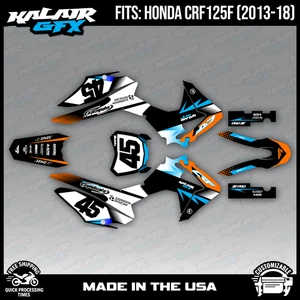 Graphics Kit for Honda CRF125F (2013-2018) CRF 125F Division Series - Orange - Picture 1 of 4