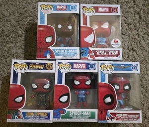 Gran Lote De 5 Funko Pops Spiderman Marvel Hierro Escarlata Hecho En Casa Exclusivo  - Imagen 1 de 8