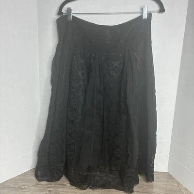 Falda negra Dressbarn para mujer mediana caprichosa oscura forrada de hadas cremallera flecos de encaje Foto 1 de 4