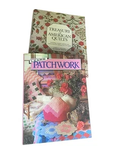 Quilting Pattern Book Lot Of 2 Hardcover With Dust Jackets VTG 1980s Era - Picture 1 of 4