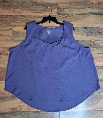 Camiseta sin mangas Falls Creek para mujer fluida alta baja talla grande 3X púrpura boho playa Foto 1 de 4