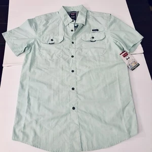 Wrangler Herren Angeln Kurzarm Hemd Erwachsene Größe M UPF40 + Neu mit Etikett türkisblau - Bild 1 von 10