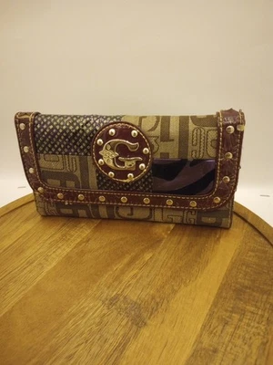 CARTERA GUESS CUERO MARRÓN RIBETE Foto 1 de 4