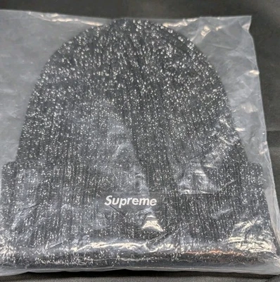 Supreme Overdyed Beanie Metallic Black SS25 Supreme New York 2025 Brand New - Image 1 of 2