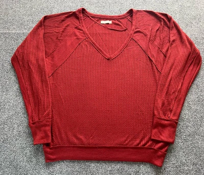 We The Free Womens Sweater Size Medium M V Neck Burgandy Free People - Imagem 1 de 4