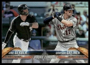 2018 Topps Update #US36 Mike Gerber / Grayson Greiner Rookie Rainbow Foil Tigers - Picture 1 of 2