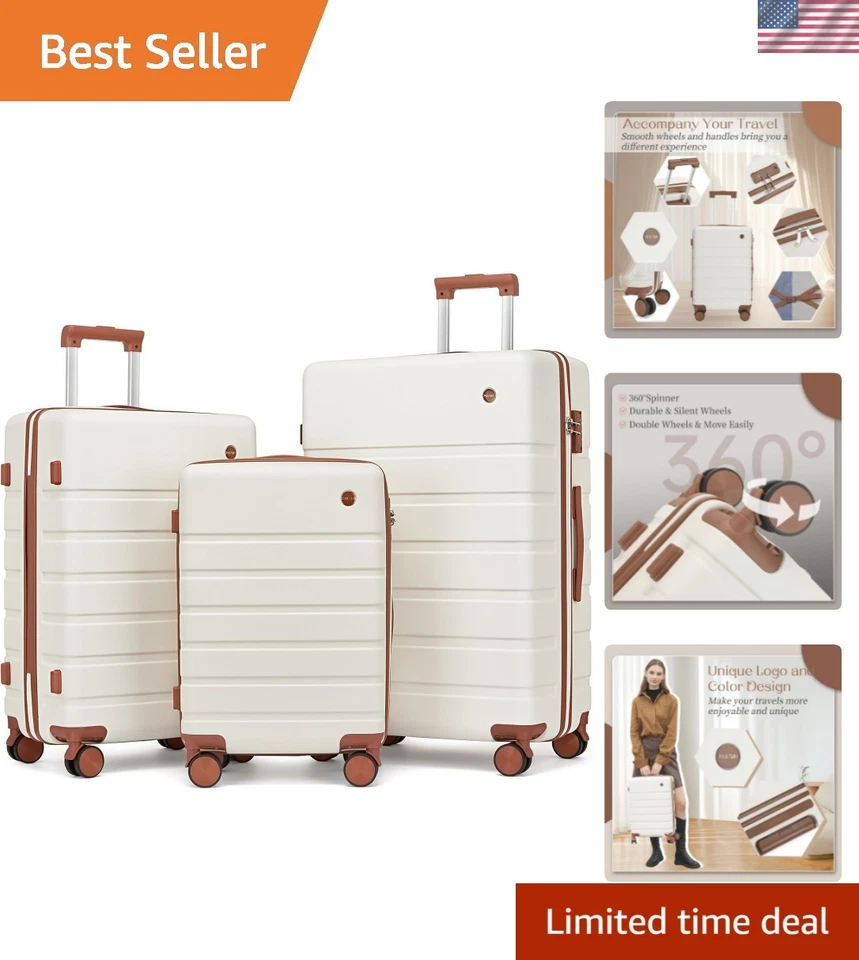 Elegante compañero de viaje familiar - Juego de equipaje rígido de 3 piezas con ruedas giratorias Foto 1 de 4