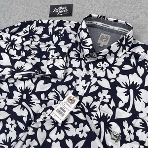 NWT Cinch Hibiscus Print Long Sleeve Western Shirt Mens Small Navy Blue Floral - Picture 1 of 11