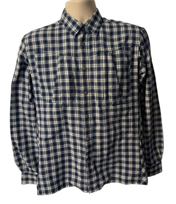 Camisa REDINGTON M Pesca con Mosca Nylon Azul a Cuadros a Presión Aire Libre India *Excelente* Foto 1 de 4