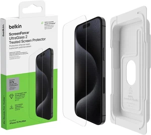 Belkin ScreenForce UltraGlass 2 Treated iPhone 15 Pro Max Screen Protector,... - Picture 1 of 8