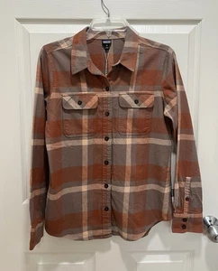 PATAGONIA Women XS Organic Cotton Midweight Fjord Flannel Shirt Dusky Brown - Picture 1 of 9