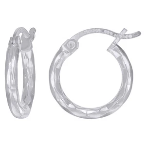 925 Sterling Silber Damen Creolen Diamantschliff 2 mm x 10 mm - Bild 1 von 1