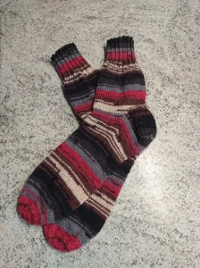 Wollsocken handgestrickt 4-fach Sockenwolle Größe 38/39 - Bild 1 von 2