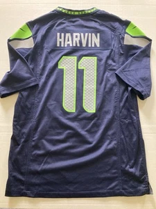 Percy Harvin Seattle Seahawks #11 Men’s Large Navy Nike Football Jersey - Picture 1 of 5