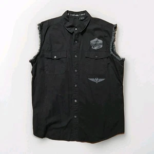 Harley Davidson Weste ärmelloses Shirt ausgefranste Ärmel Biker Herren XL siehe Foto - Bild 1 von 6
