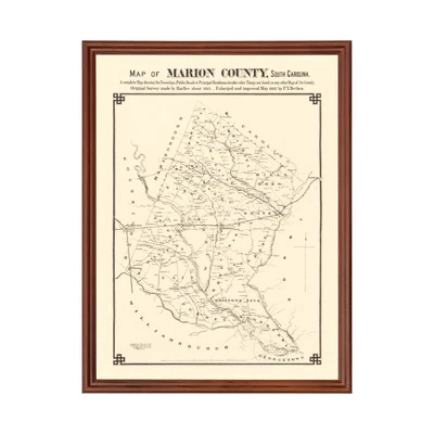Old Map of Marion County, SC 1825 - Vintage South Carolina A - Image 1 of 4