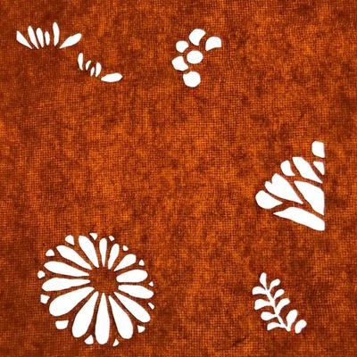 Antique Japanese Katagami Paper Kimono Stencil Katazome Leaf Plant Design C976 - Image 1 of 4