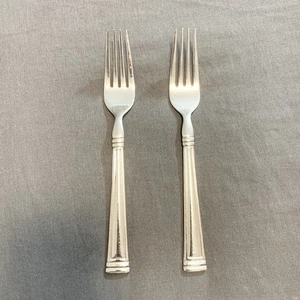 "Lote de 2 cubiertos Lenox ESQUIRE acero inoxidable brillante 18/10 tenedor ensalada 7"" China" - Imagen 1 de 8