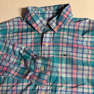 Camisa de ballena de rendimiento a cuadros con botones talla M (12-14) Vineyard Vines para niños - Imagen 1 de 8