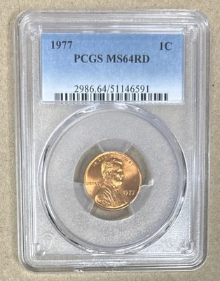 1977 1C Lincoln Memorial Cent PCGS MS64 RD - Image 1 of 2