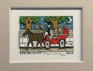 James Rizzi: original 3D "LET‘S FALL IN LOVE“, handsigniert, gerahmt, 2002 Mini - Bild 1 von 8