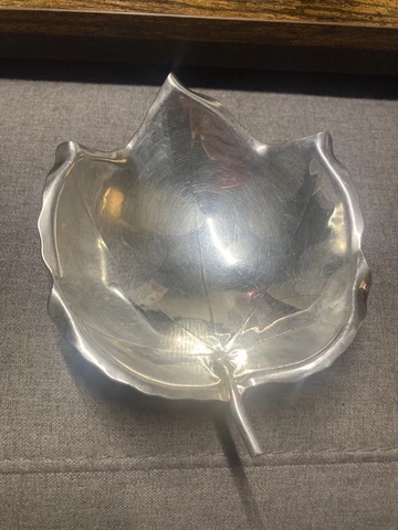 Vintage Sterling Silver Maple Leaf Bowl Dish Black Starr & Gorham Sciarrotta Cover