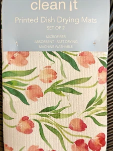 15x18 French Country Flower Tulip Dish Mat Fast Drying Machine Wash /Decor - Picture 1 of 2
