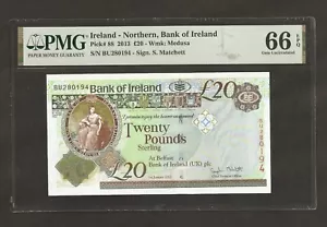 More details for 2013 northern ireland £20 pounds bank of ireland unc#p88 - pmg qualified