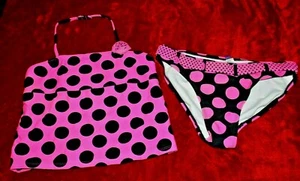 Girls size 14 - 16 OP swimsuit 2 piece Pink and black - Picture 1 of 2