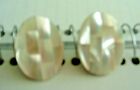 Jewel Clip-on: Mother-of-Pearl Large Oval - 1960s Earrings