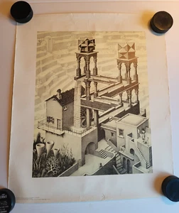Vintage M.C. Póster impreso Escher - Cascada 21,5" X 25,5" - Imagen 1 de 8