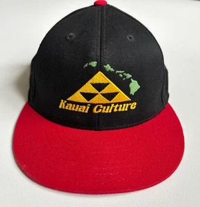 Gorra Kauai Culture para hombre negra roja Flexfit 7 1/4 - 7 5/8 grande - Imagen 1 de 13